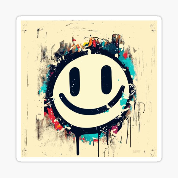Street Art retro graffiti vintage Smile face