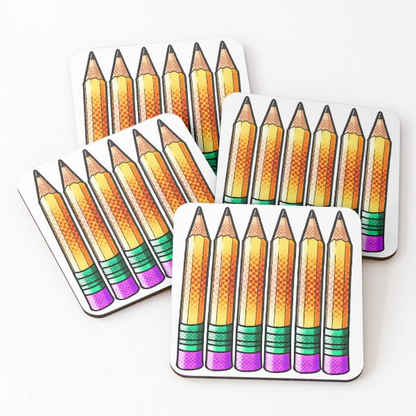 Item preview, Comic Art Textured Yellow Pencils Laptop Sticker and Shirt Design by Zeesdesign on Redbubble designed and sold by ZEESDESIGN.