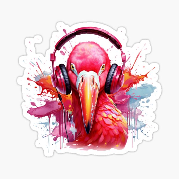 Item preview, Funny Flamingo listening to music designed and sold by PrzemekJAS.