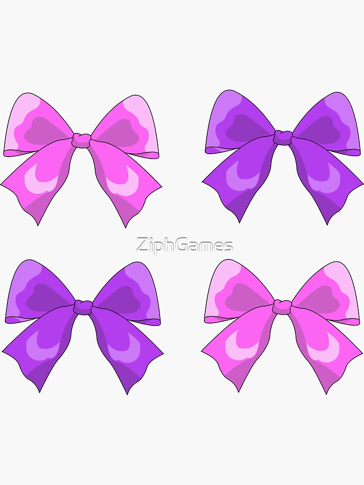 pink bows Sticker for Sale by ZiphGames