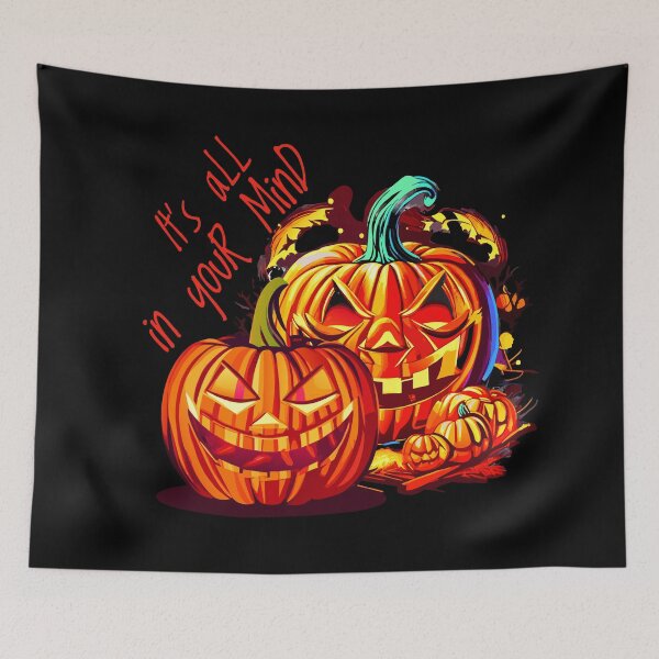 Artikelvorschau, Finstere Kürbislaternen im Halloween-Stil mit gruseligem Slogan für Kürbisse entworfen und verkauft von SemARTDesign.