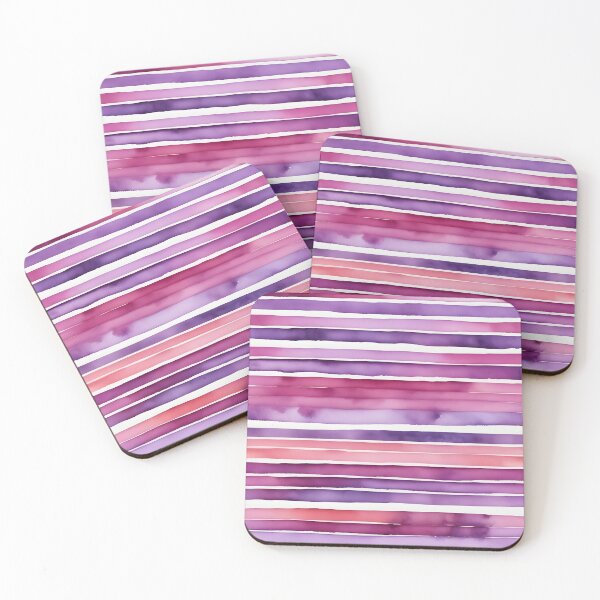 Item preview, Pink and purple watercolor stripes,horizontal triped designed and sold by patterncrow.