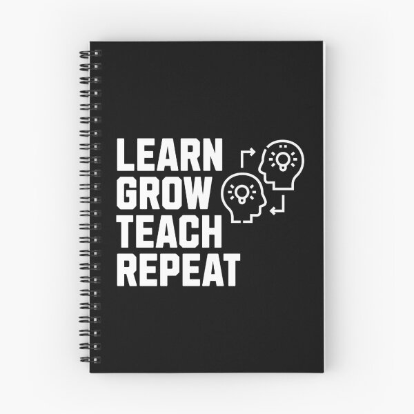 Item preview, learn grow teach repeat designed and sold by Growthmind7.