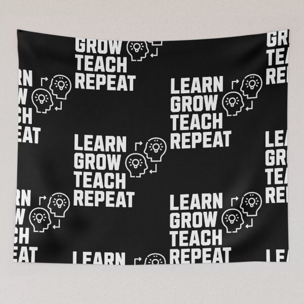Item preview, learn grow teach repeat designed and sold by Growthmind7.
