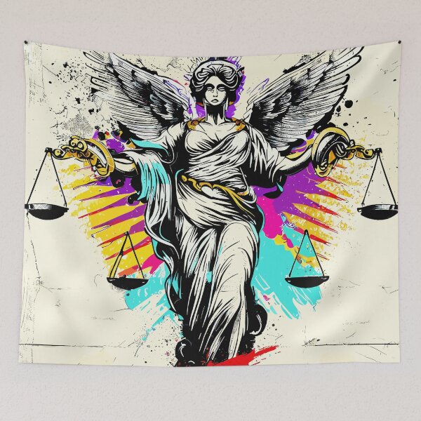 Artikelvorschau, Street Art Pop Art Graffiti Gerechtigkeitsgott Themis entworfen und verkauft von TomFrontierArt.