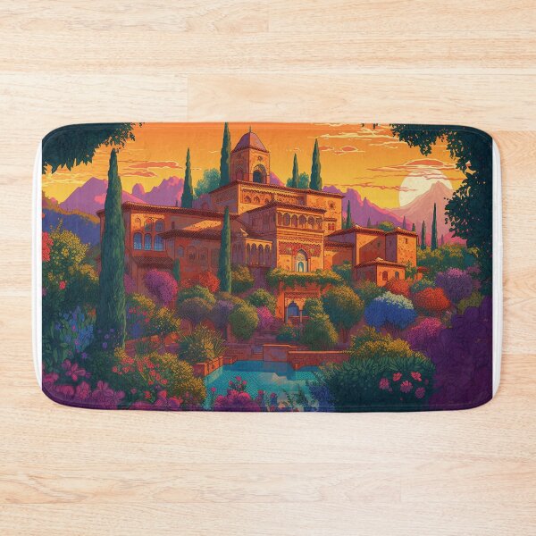 Item preview, The Alhambra, Granada, Spain, Original, AI Generated Art - A Famous Monument of Islamic Architecture designed and sold by studioSharonKay.