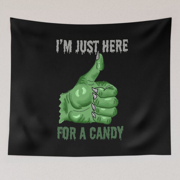 Item preview, Halloween green hand, Im just here for a candy, ok, okay, no 20 designed and sold by mon-artist.