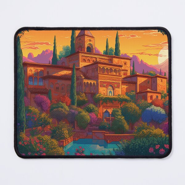 Item preview, The Alhambra, Granada, Spain, Original, AI Generated Art - A Famous Monument of Islamic Architecture designed and sold by studioSharonKay.