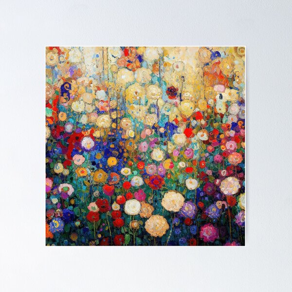 Aperçu de l'œuvre Jardin de fleurs Gustav Klimt créée et vendue par maniacfitness.