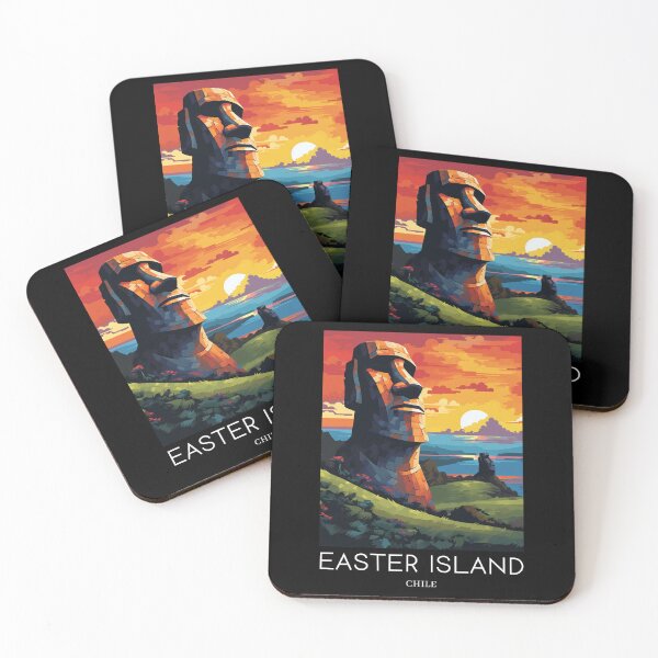 Item preview, A Pop Art Travel Print of Easter Island - Chile designed and sold by StudioRedKoala.