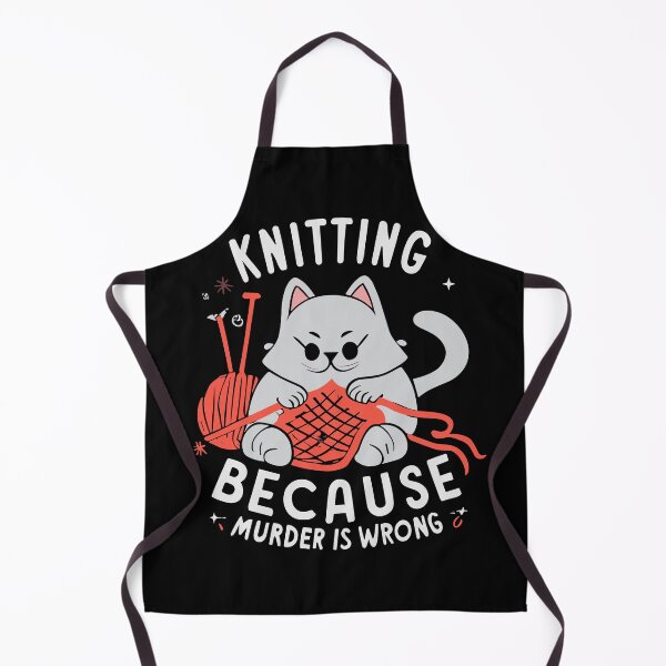 Item preview, Knitting because murder is wrong, gifts for knitters, knitting designs designed and sold by gulsdesigns.