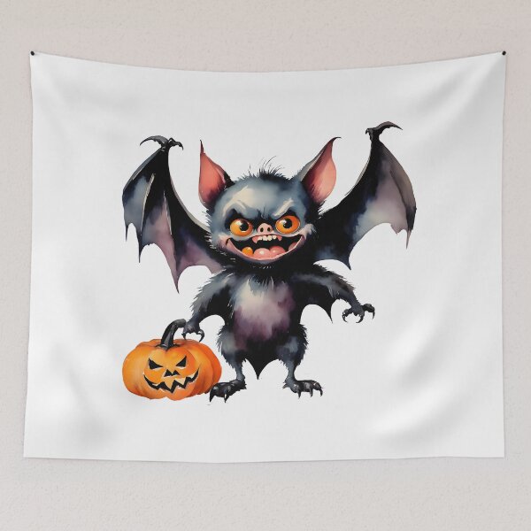 Item preview, Naughty Baby Bat And His Halloween Pumpkin designed and sold by BloomCatB.