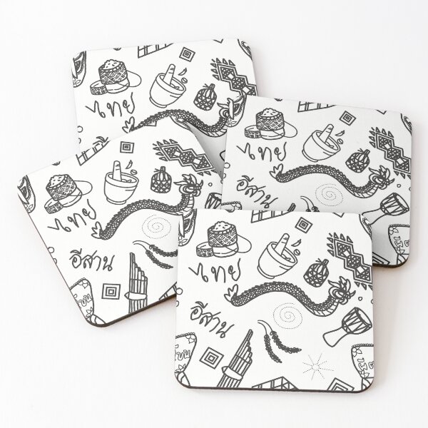 Item preview, Thai Isan pattern drawing line art designed and sold by Sowwarnza.