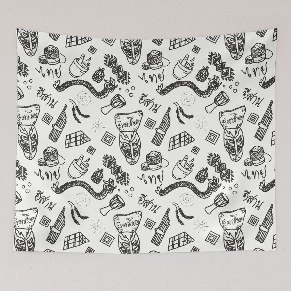 Item preview, Thai Isan pattern drawing line art designed and sold by Sowwarnza.