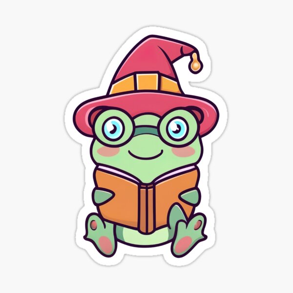 Item preview, Cute Wizard Frog Reading a Book designed and sold by witch-night.