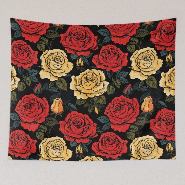 Item preview, Dark Hand Drawn Roses Pattern designed and sold by Just-Flowers.