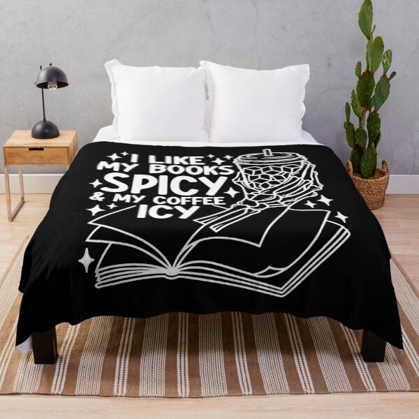 Item preview, I Like My Books Spicy And My Coffee Icy Skeleton Book Lover designed and sold by jingdomdesgine.
