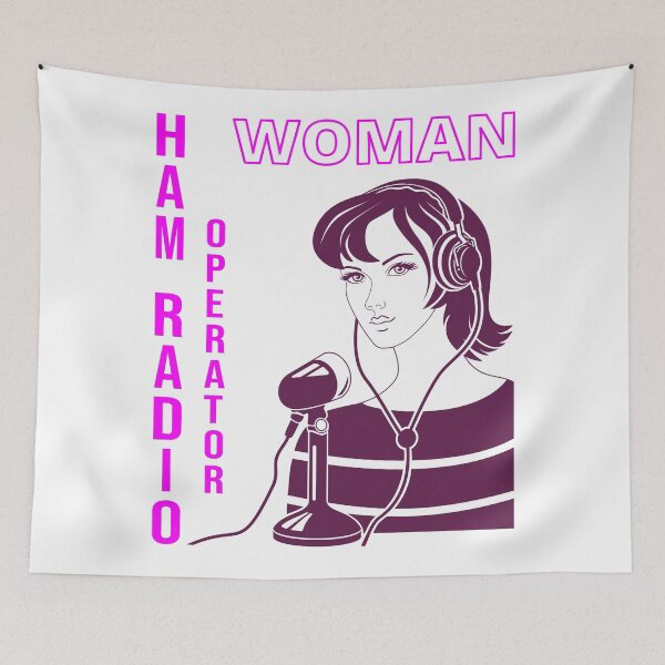 Item preview, Woman HAM Radio Operator two-colors var-3 designed and sold by tuzlay.