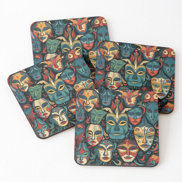 Aperçu de l'œuvre Modèle de masques colorés créée et vendue par SmileshareShop.