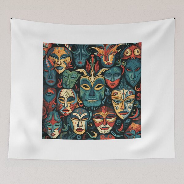 Item preview, Colorful masks pattern  designed and sold by SmileshareShop.