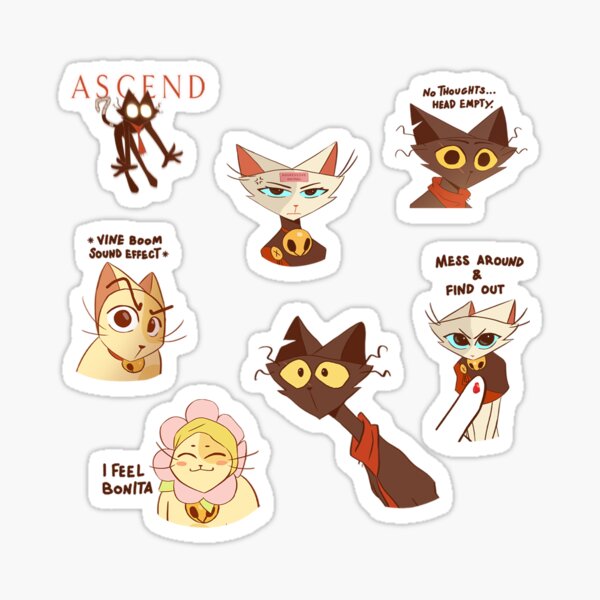 Item preview, Misfit And Mieko Cat Meme Stickers Part 2! designed and sold by ParisEdoodle.