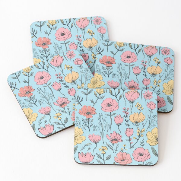Item preview, Hand Drawn Pastel Flowers Pattern designed and sold by Just-Flowers.