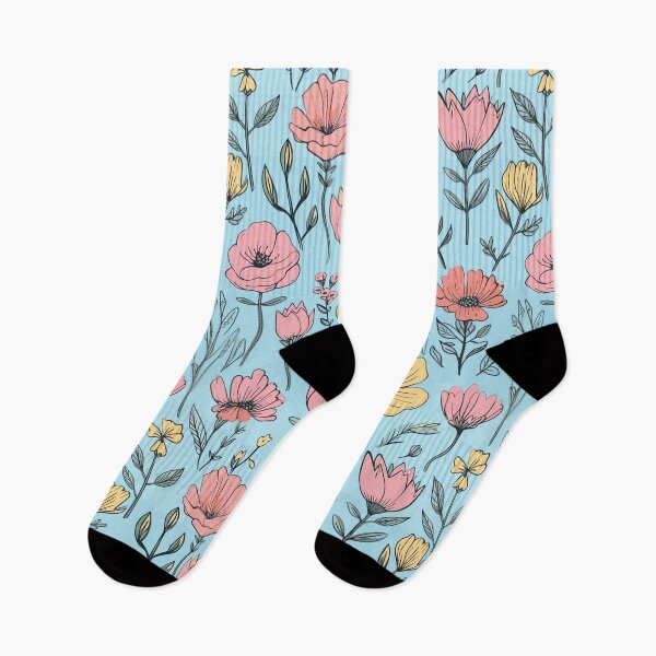 Item preview, Hand Drawn Pastel Flowers Pattern designed and sold by Just-Flowers.