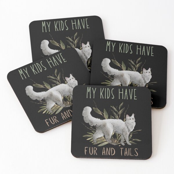 Item preview, My Kids Have Fur and Tails - Cat Parents Design - White Turkish Angora designed and sold by FelineEmporium.