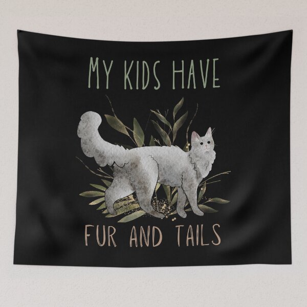 Item preview, My Kids Have Fur and Tails - Cat Parents Design - White Turkish Angora designed and sold by FelineEmporium.