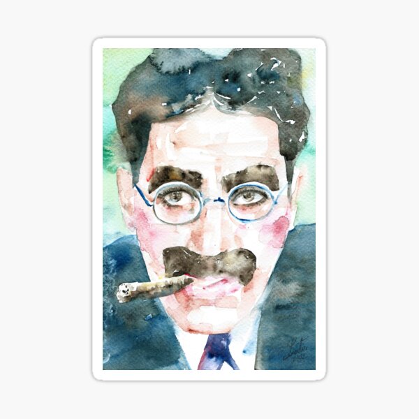 GROUCHO MARX watercolor portrait Sticker