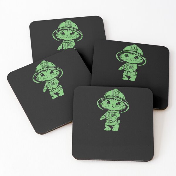 Item preview, Firefighter Cat - Green 1 designed and sold by Soulemotion.