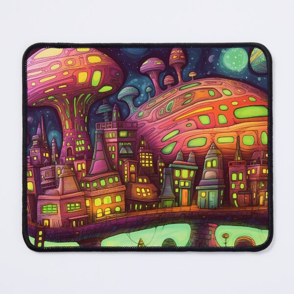 Item preview, “Fantasy Townscape in Vivid Colors” designed and sold by Art-Vortex-fr.