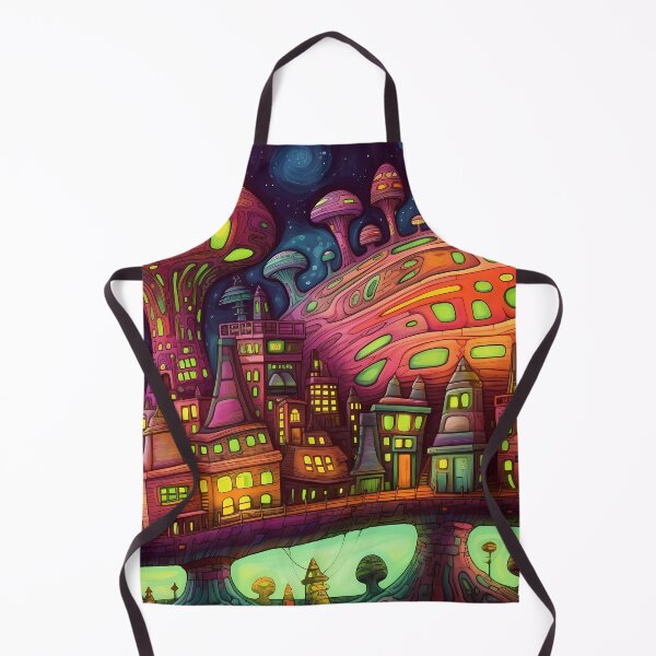 Aperçu de l'œuvre "Fantasy Townscape in Vivid Colors" créée et vendue par Art-Vortex-fr.