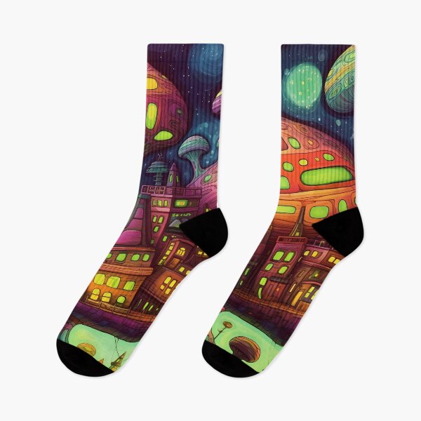 Item preview, “Fantasy Townscape in Vivid Colors” designed and sold by Art-Vortex-fr.