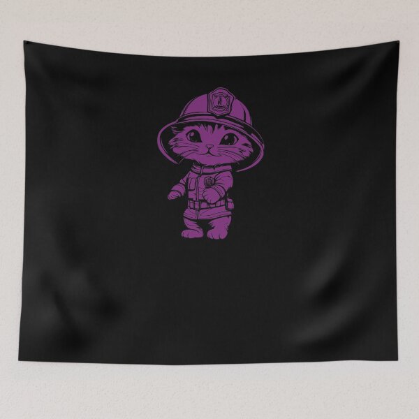 Item preview, Firefighter Cat - Purple designed and sold by Soulemotion.