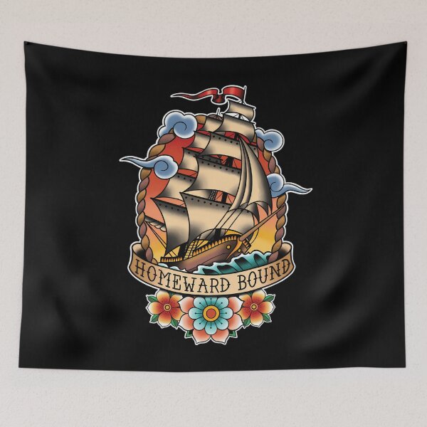 Item preview, Homeward Bound Traditional Tattoo Sailing Ship  	 designed and sold by kzwtfxuem59.