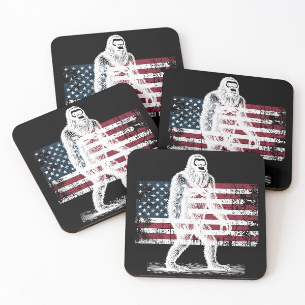 Item preview, Bigfoot with American Flag, Patriotic Grunge design designed and sold by All Year Round.