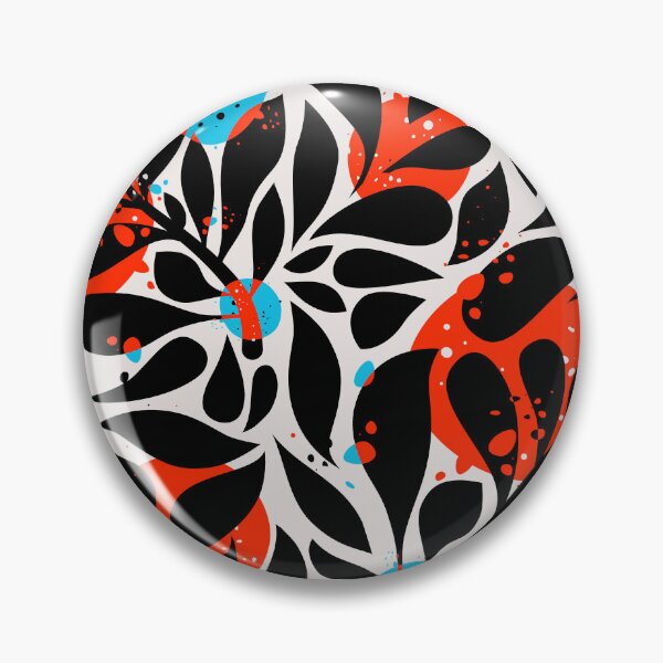Item preview, Retro leaves in black, red and blue designed and sold by Pia Kolle.