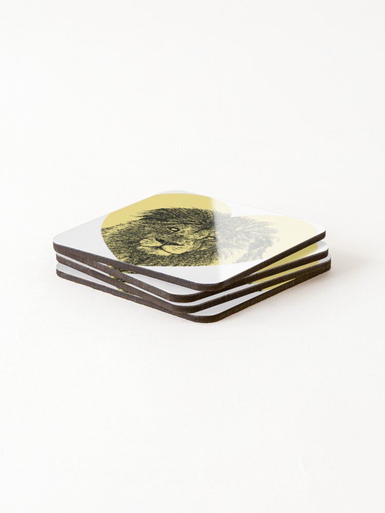 Thumbnail 4 of 5, Coasters (Set of 4), Lion head designed and sold by RudolfR.