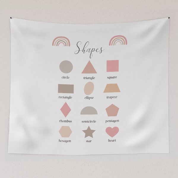 Item preview, Shapes beautiful print for little kids - educational print - from circle to heart designed and sold by Juditdesign.