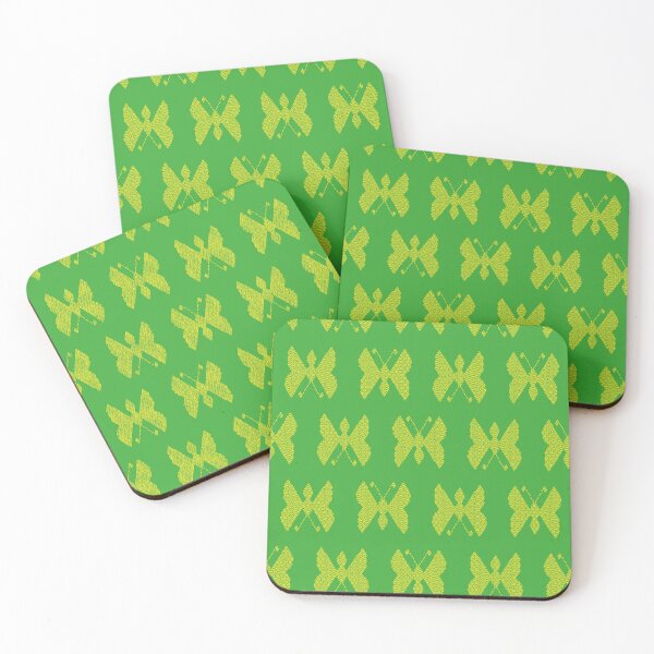 Item preview, green bg butterfly pattern designed and sold by ayava.