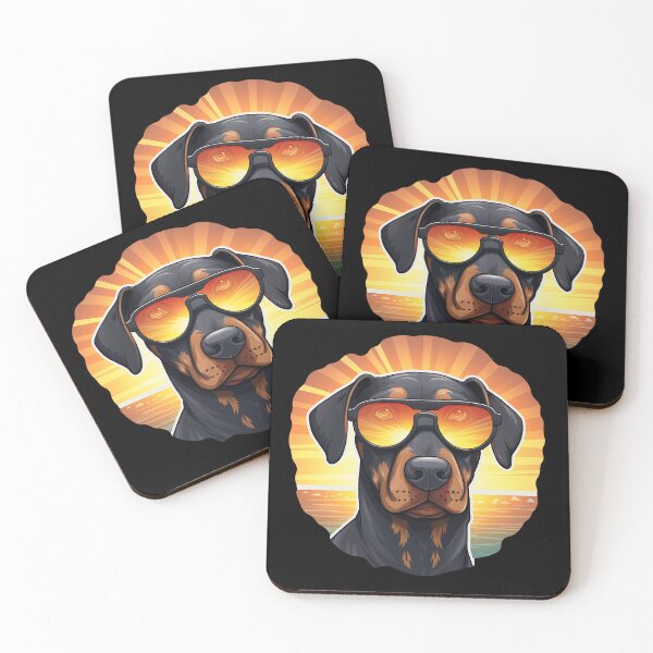 Item preview, Funny Natural Ear Doberman with Glasses designed and sold by LudwikeArts.
