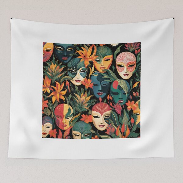 Item preview, Abstract colorful masks pattern  designed and sold by SmileshareShop.
