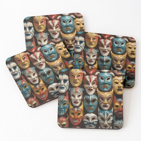 Item preview, Abstract masks collection pattern  designed and sold by SmileshareShop.