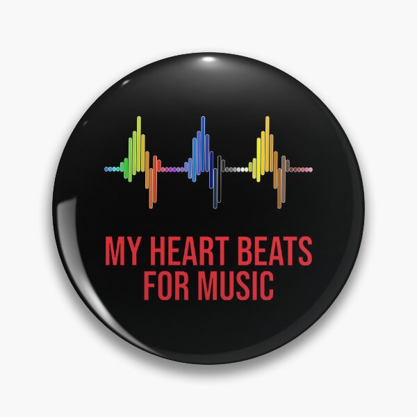Item preview, My heart beats for music white outline designed and sold by Ben3842.