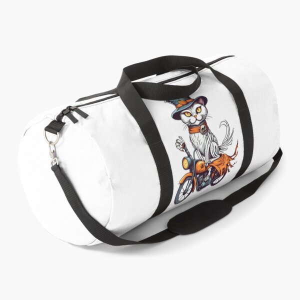 Item preview, White Mummy Cat Rides a Halloween Motorcycle designed and sold by BloomCatB.