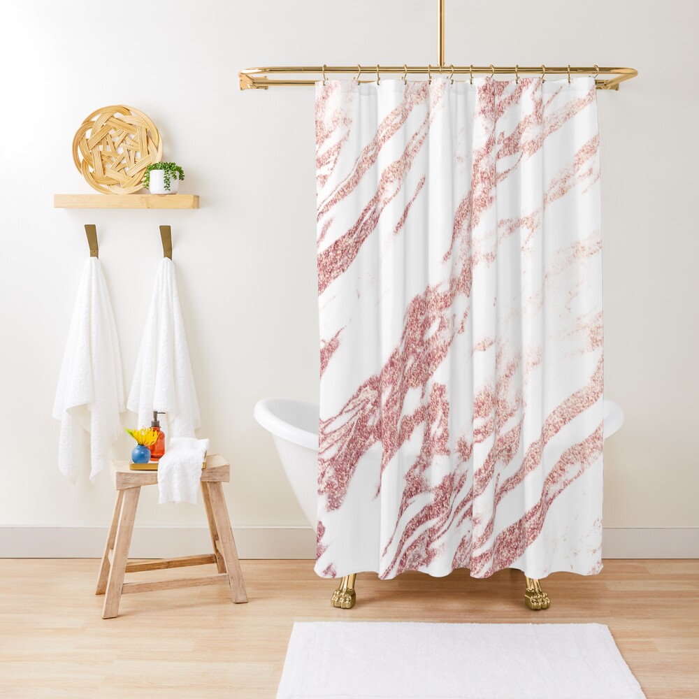 "Snow white rose gold" Shower Curtain for Sale by marbleco Redbubble