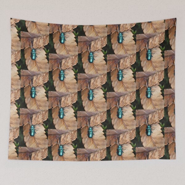 Item preview, Altica sp. beetle on dried leaves designed and sold by 2b1Wedding232.