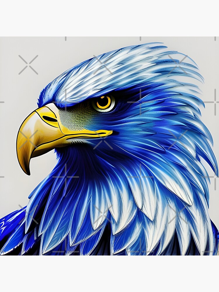 Eagle with Blue Feathers, Ai Generated Art  Poster for Sale by AC