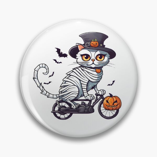Item preview, Mummy Cat Rides to the Halloween Party designed and sold by BloomCatB.